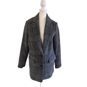 Gap Jacket Plaid SZS Black/White Button Front Casual Streetwear Layering Classic